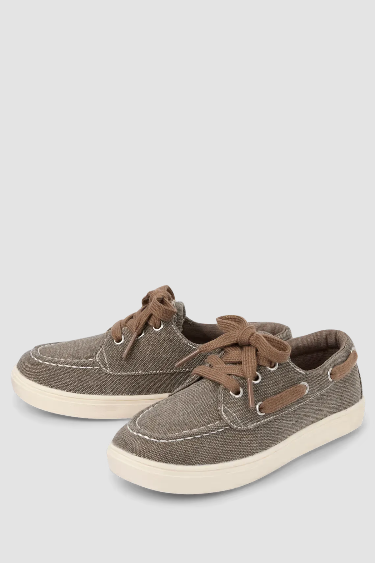 Chaussures bateau en toile taupe pour garçon (4–8 ans) — vue 2