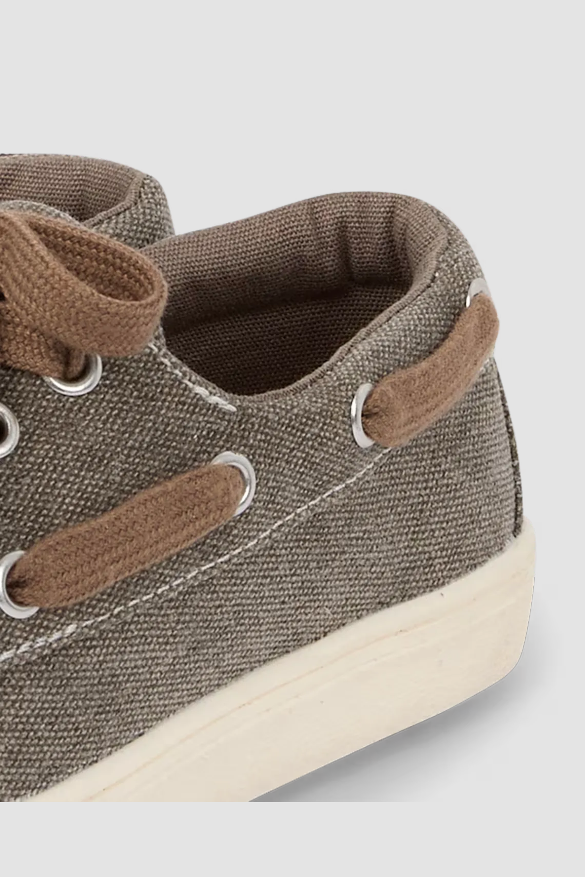 Chaussures bateau en toile taupe pour garçon (4–8 ans) — vue 3