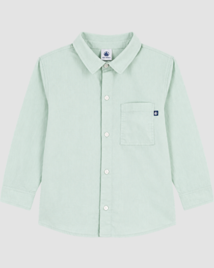 chemise Petit Bateau vert menthe vue de face