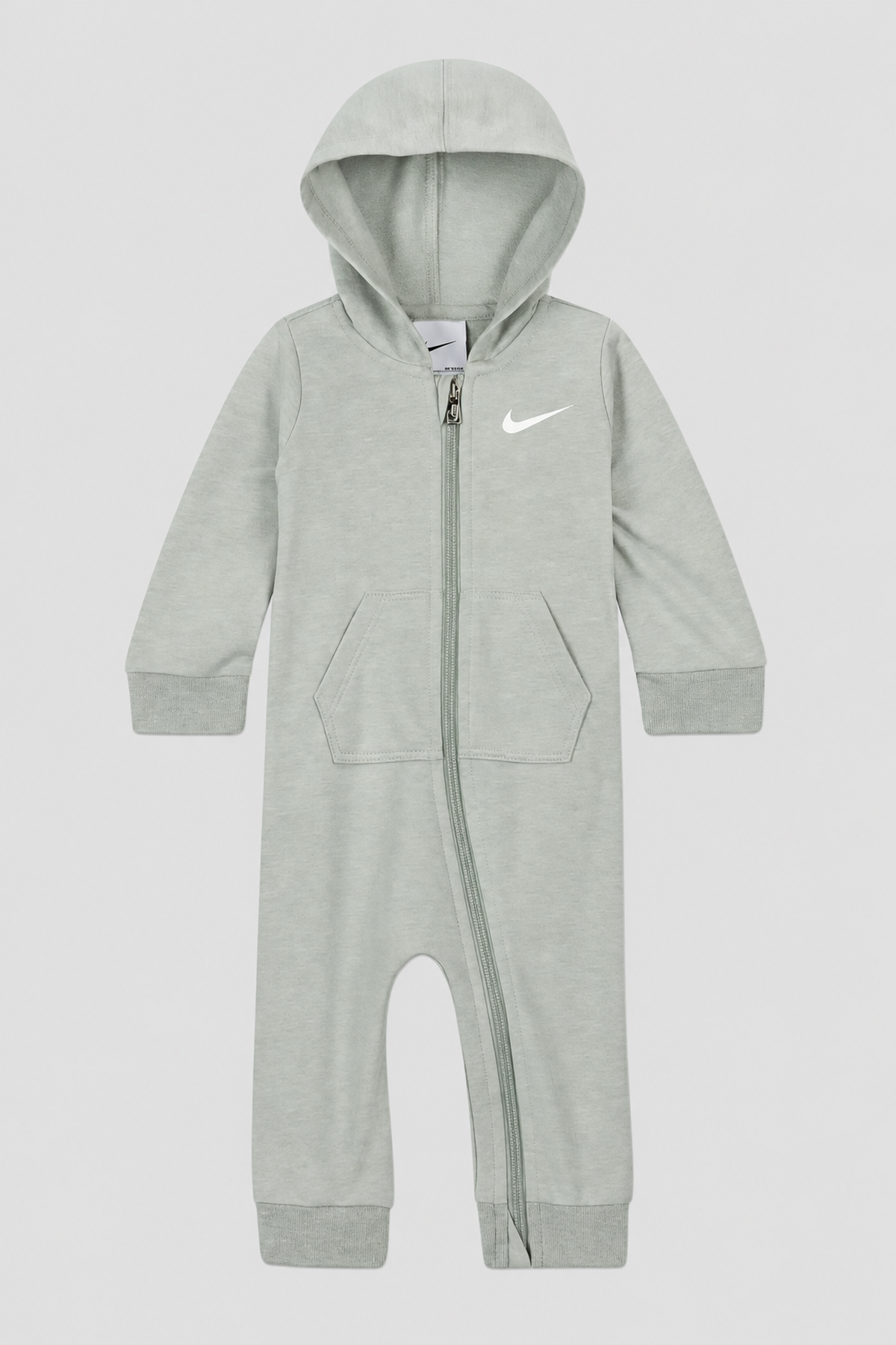 Combinaison Nike vert sauge à capuche et fermeture zippée, taille 9 mois