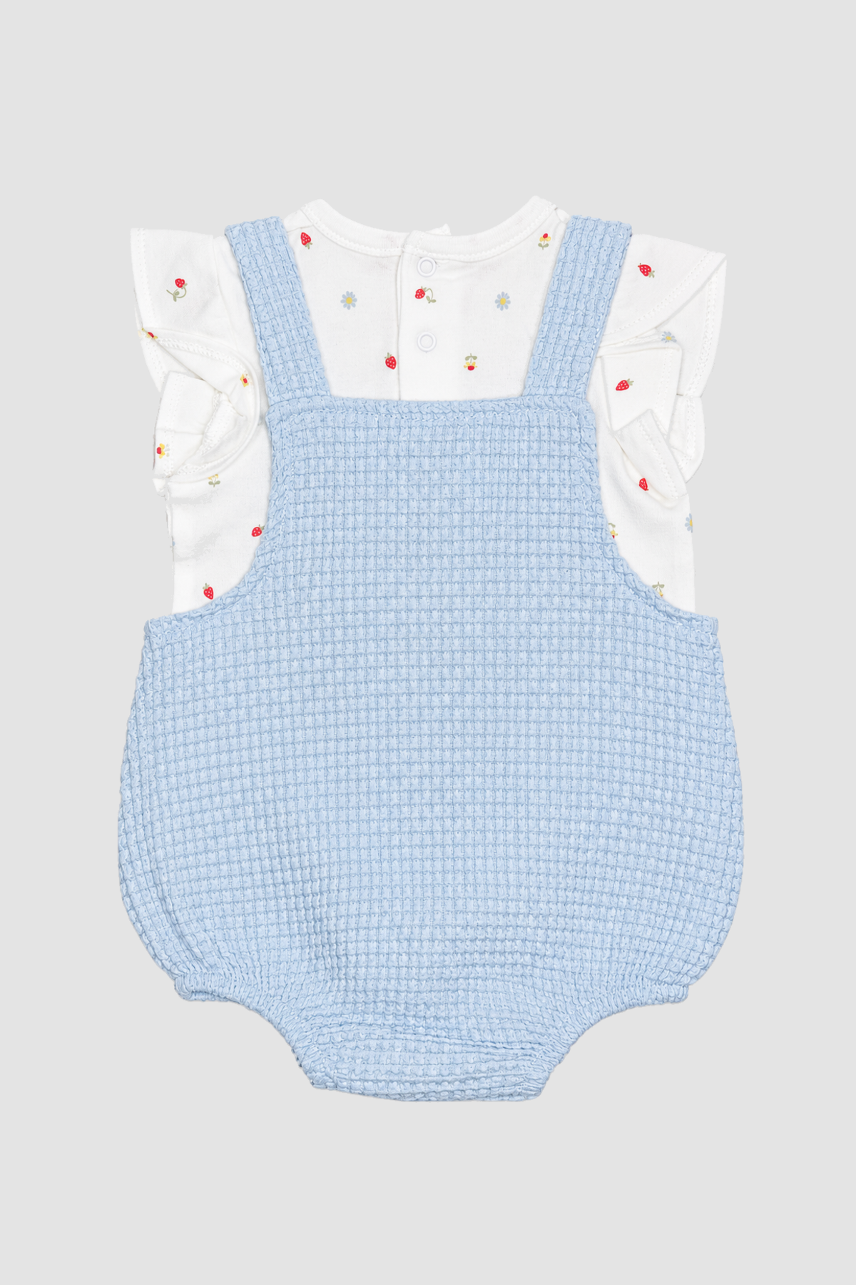 Ensemble bébé fille Rabbit + Bear, salopette bleue et T-shirt (6–9 mois) – ensemble complet