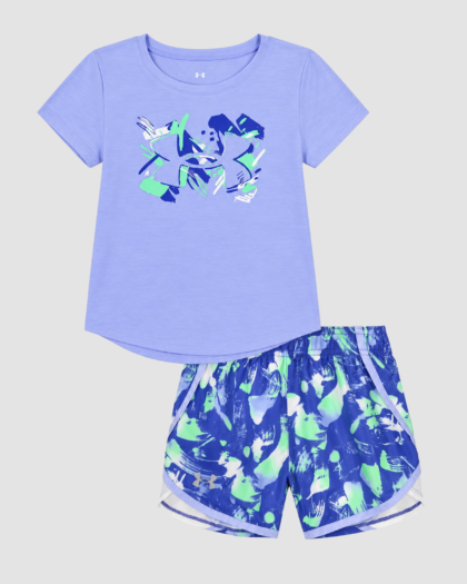 Ensemble bébé fille Under Armour lilas, T-shirt et short (3–6 mois) – vue complète