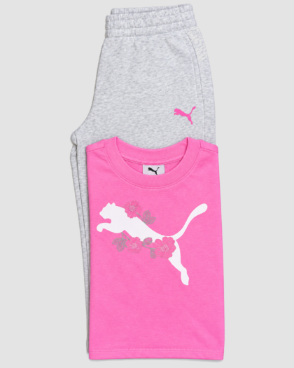Ensemble fille Puma rose et gris, T-shirt et pantalon (6 ans) – ensemble complet