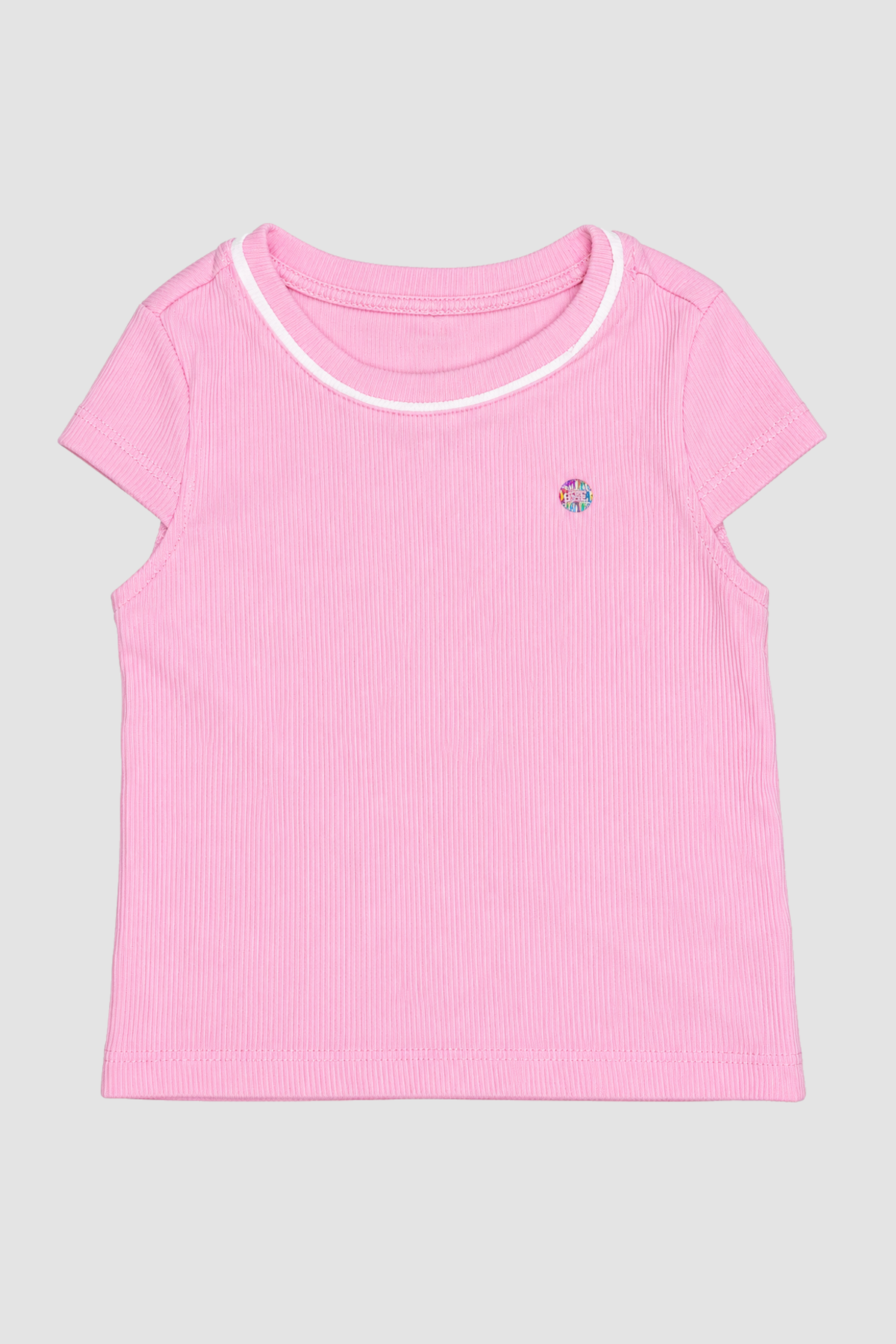 Ensemble fille RBX rose côtelé, T-shirt et short (4 ans) – vue complémentaire 1