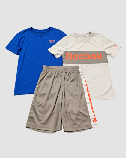 Ensemble garçon 3 pièces : 2 T-shirts et 1 short – Reebok (3–4 ans) – Vue principale