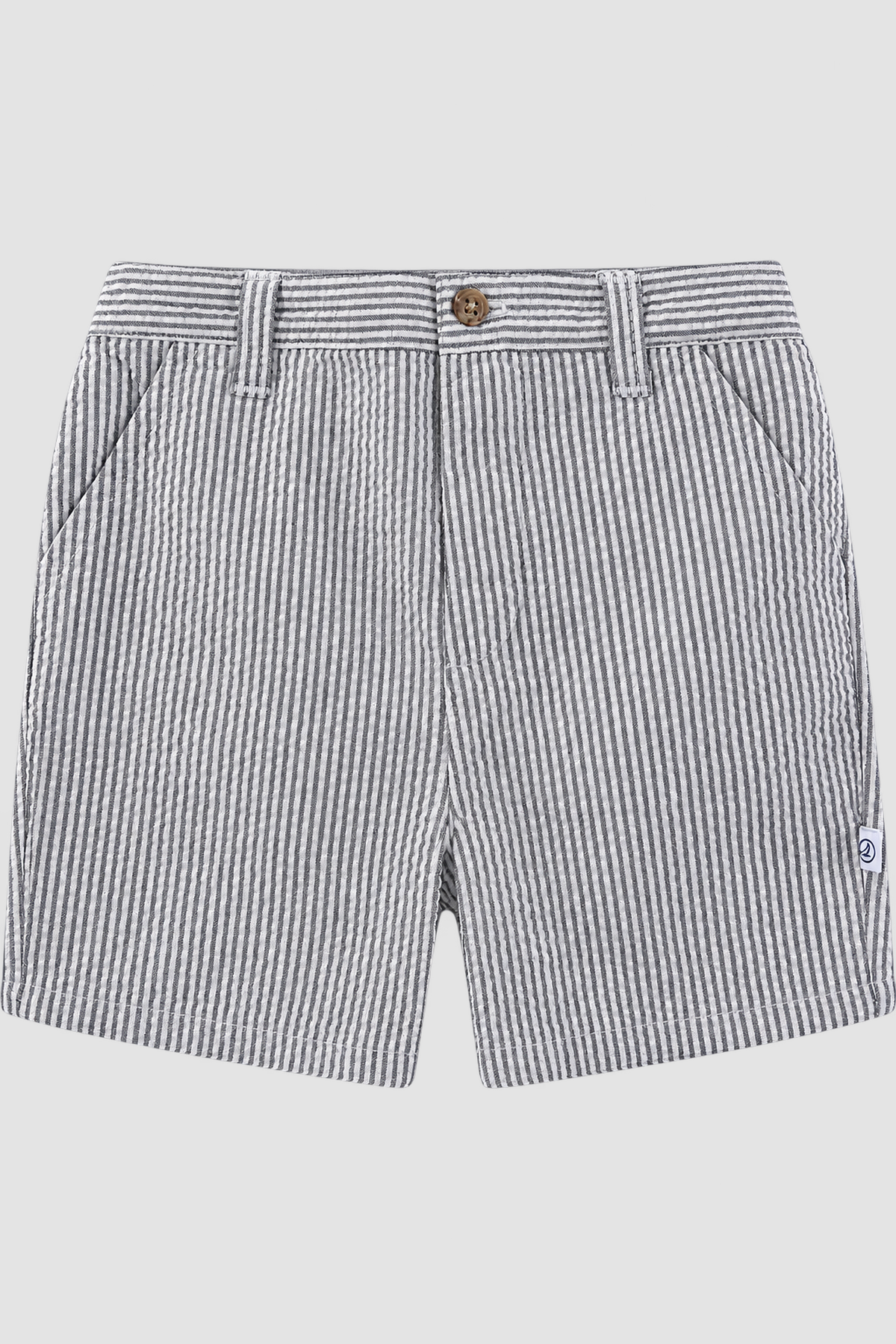 short Sperry rayé gris et blanc vu de face