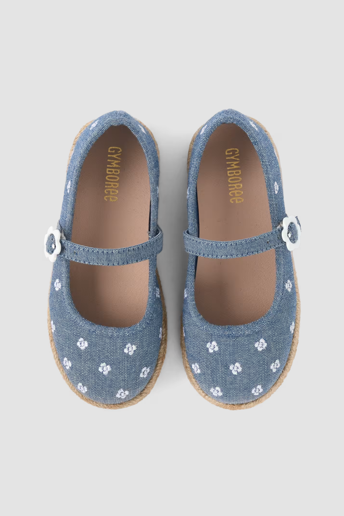 Espadrilles bleues Gymboree pour fille à broderies florales et bride à boucle fleur, vue 5