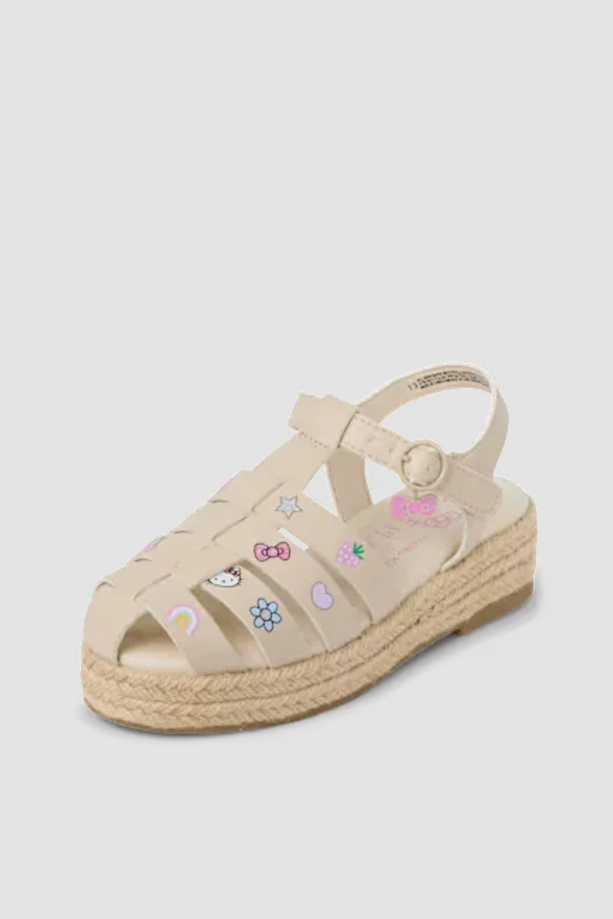 Espadrilles fille Hello Kitty beiges – vue de trois quarts