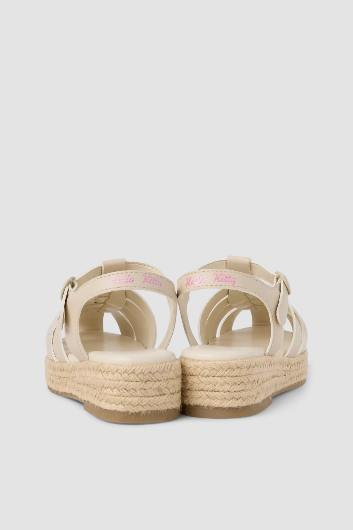 Espadrilles fille Hello Kitty beiges à semelle tressée – vue arrière