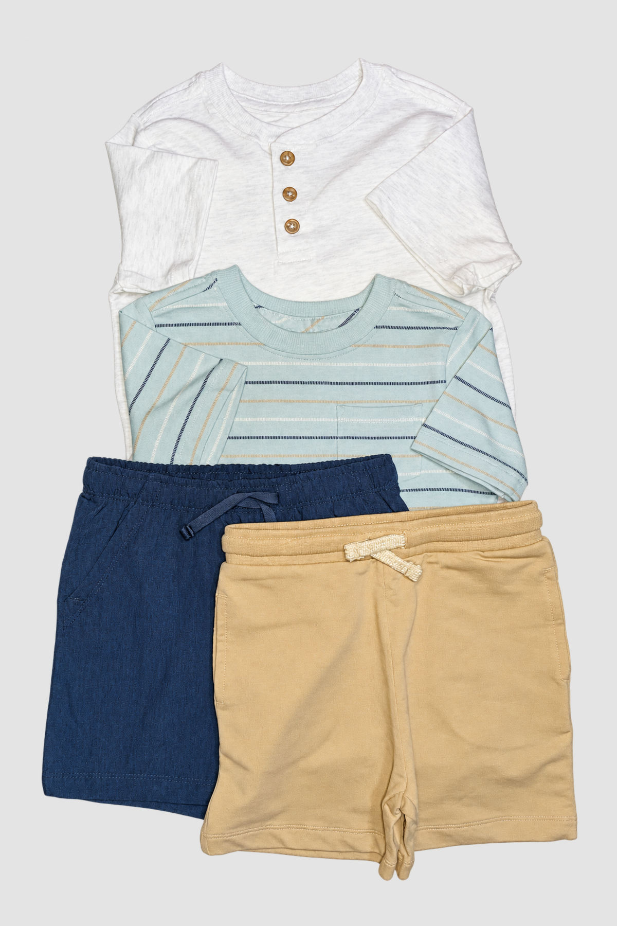 Ensemble garçon deux T-shirts et deux shorts 4 pièces (4 ans) — garcon deux hauts deux shorts principale