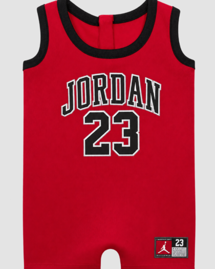 Barboteuse bébé garçon sans manches rouge et noire – Jordan 23 (9 et 12 mois) – vue de face