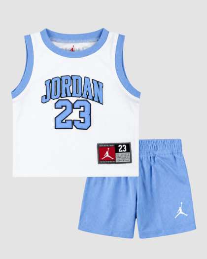 Ensemble garçon débardeur et short 2 pièces blanc et bleu – Jordan 23 (4 ans)