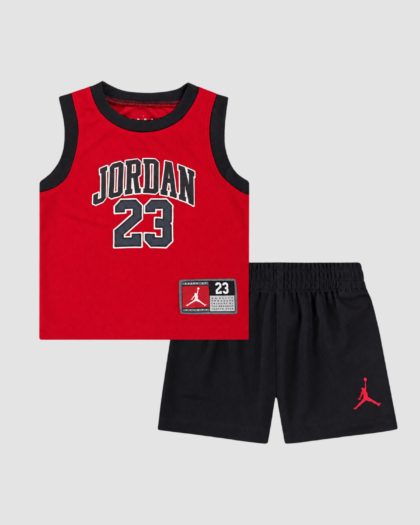 Ensemble bébé garçon débardeur et short 2 pièces rouge et noir – Jordan 23 (12 mois)