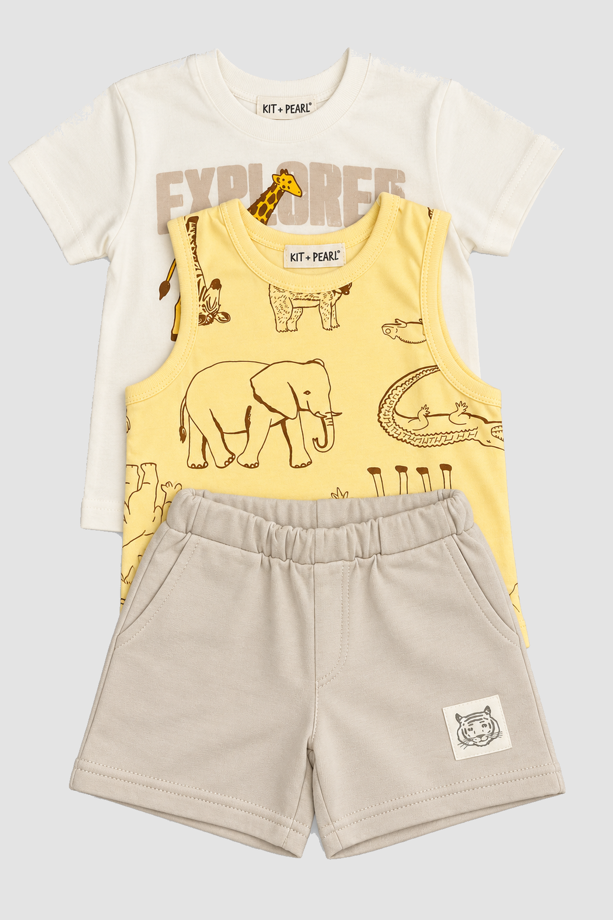 Ensemble garçon 3 pièces animaux Kit + Pearl – 2 ans