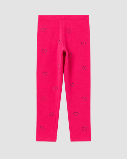 Legging fille rose à cœurs en strass – OVS (3–4 ans, 9–10 ans) – vue principale