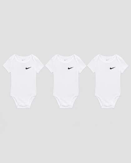 Lot de 3 bodies Nike blancs à manches courtes, taille 3 mois