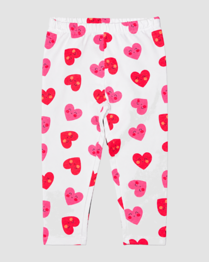 Lot de 2 leggings bébé fille blanc à cœurs et bleu marine – OVS (18–24 mois) – vue principale