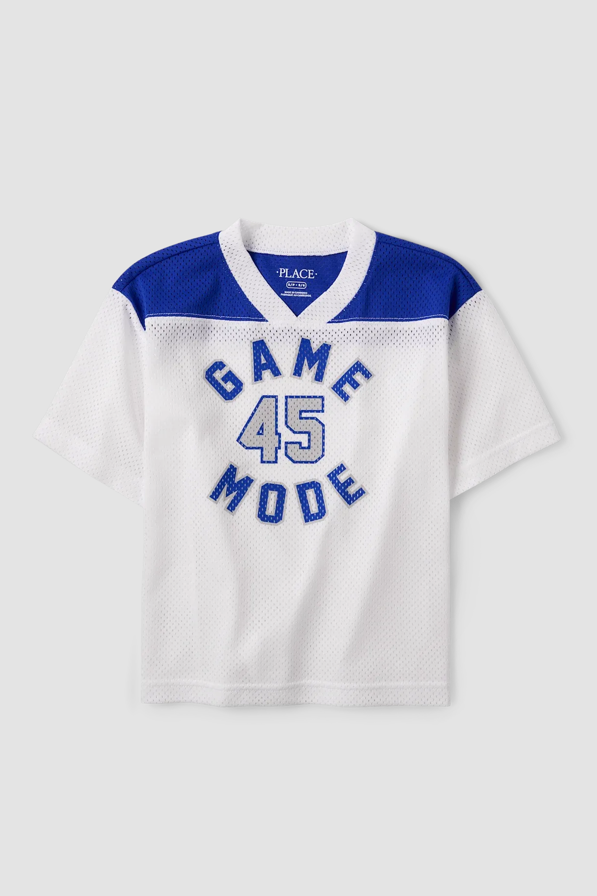 Maillot garçon blanc et bleu « Game Mode 45 » – The Children’s Place (10 et 12 ans) – Vue principale