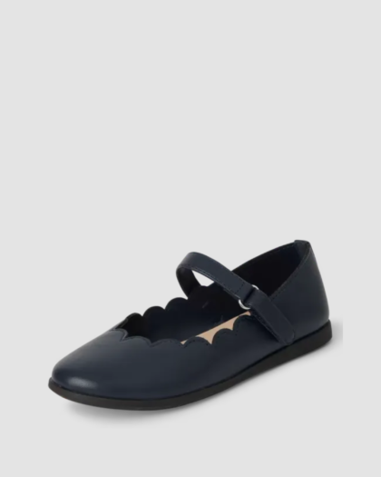 Chaussures Mary Jane bleu marine pour fille à bride et bordures festonnées, vue 4