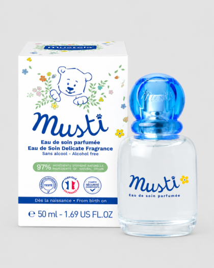 Musti Mustela 50 ml sur fond gris