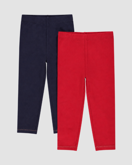 Lot de 2 leggings bleu marine et rouge bébé – Orchestra (3 mois) – vue principale