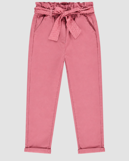 Pantalon fille rose à ceinture nouée – Orchestra (8 ans) – vue principale