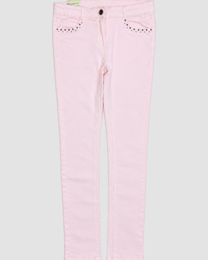 Pantalon fille rose pâle à poches ajourées – Orchestra (12 ans) – vue principale