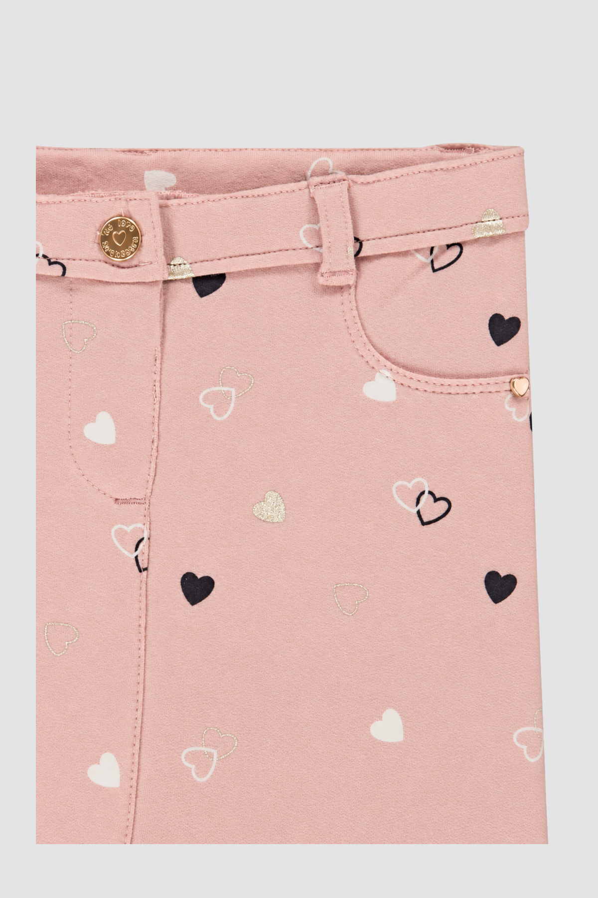 Pantalon rose poudré à cœurs bébé – Orchestra (3 mois) – vue complémentaire