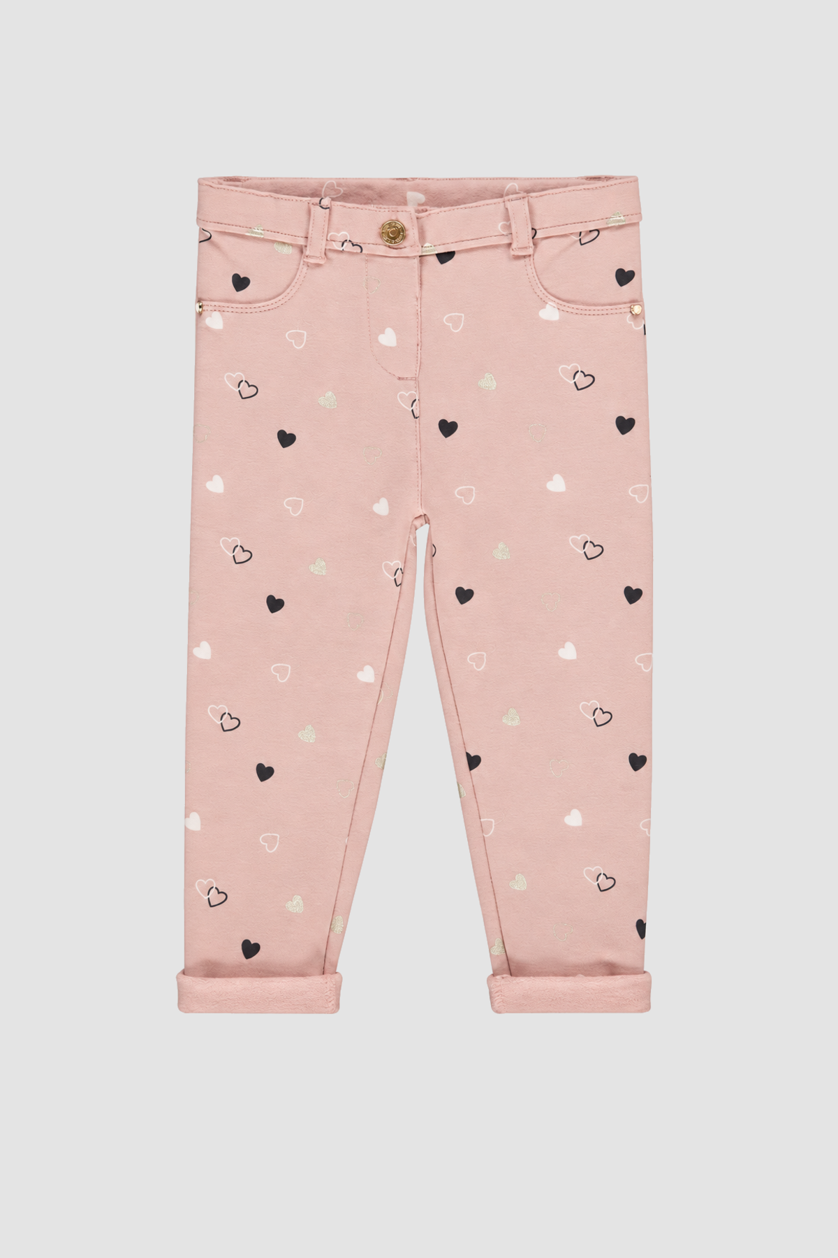 Pantalon rose poudré à cœurs bébé – Orchestra (3 mois) – vue principale