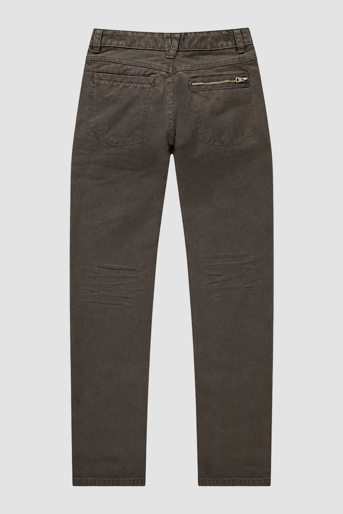 Pantalon garçon kaki foncé à poches zippées (10 ans) – Vue arrière