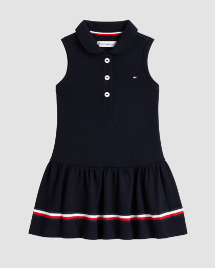 Robe polo bébé fille Tommy Hilfiger bleu marine (3–6 mois) – vue principale