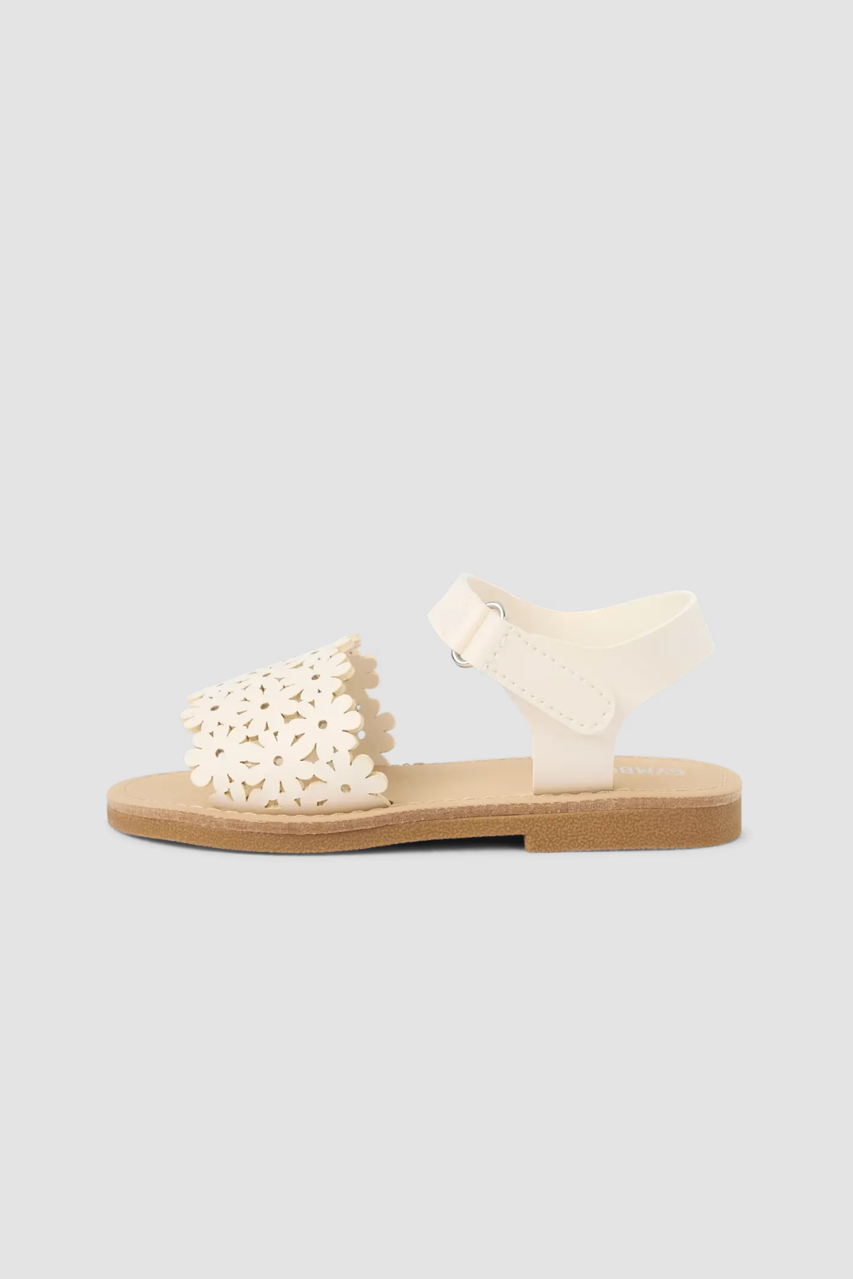 Sandales fille Gymboree blanches à fleurs ajourées – vue de profil