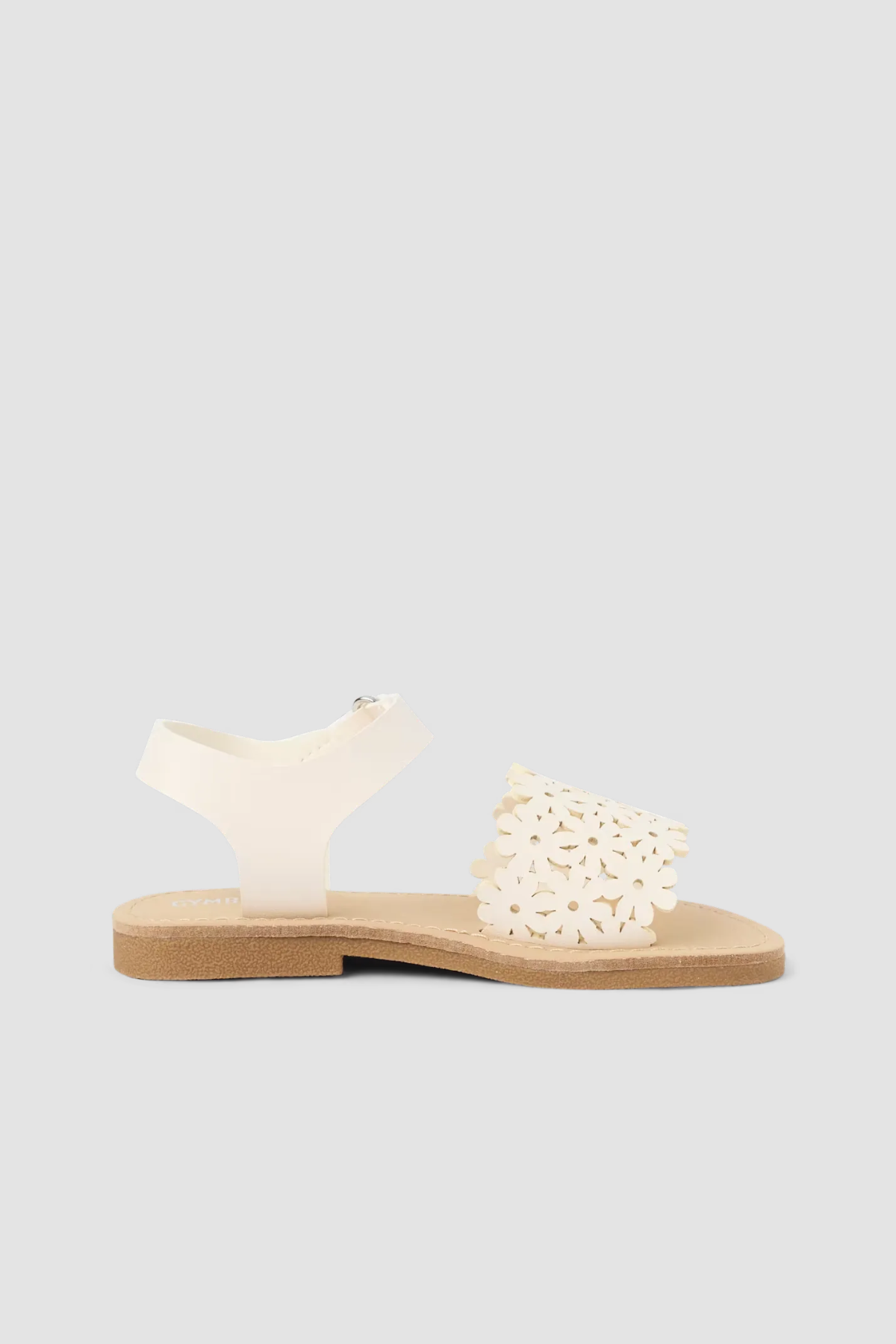 Sandales fille Gymboree blanches à fleurs ajourées – profil opposé