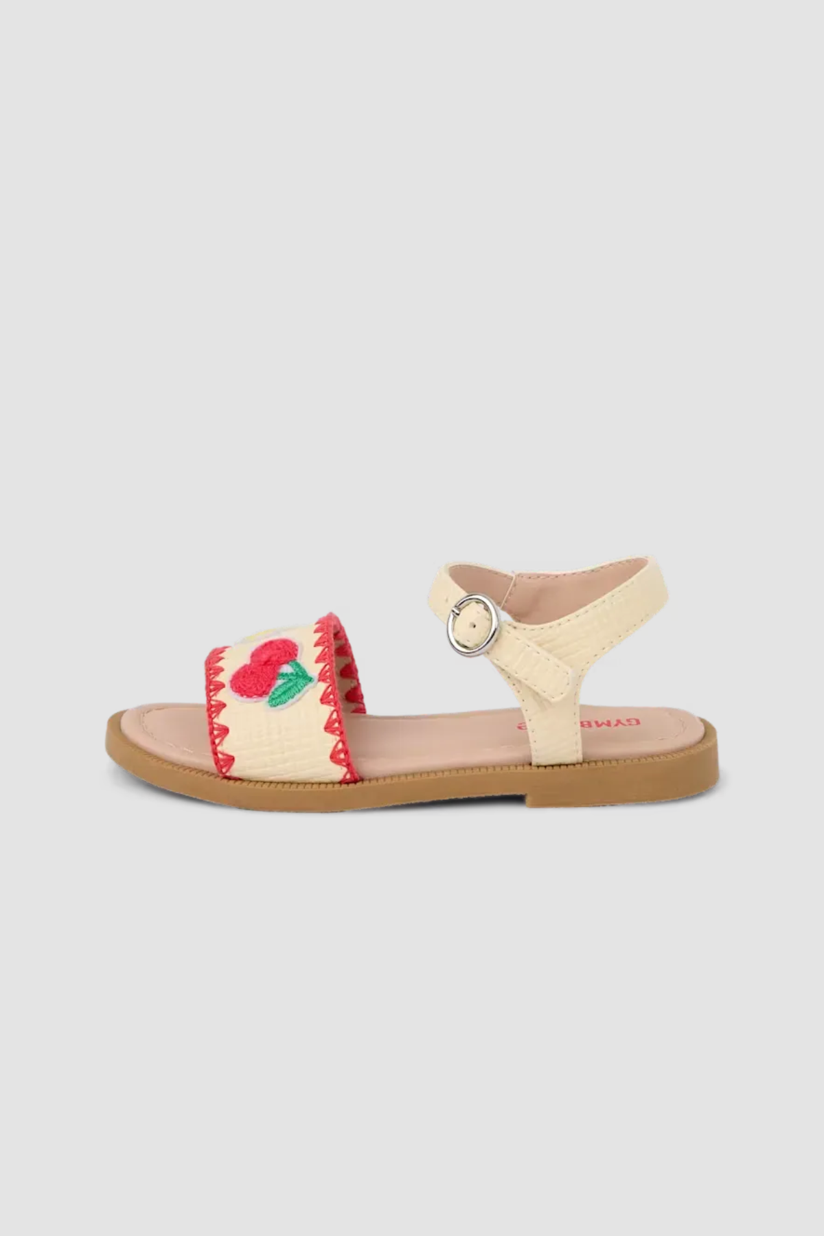 Sandales fille Gymboree à fruits brodés – profil avec boucle