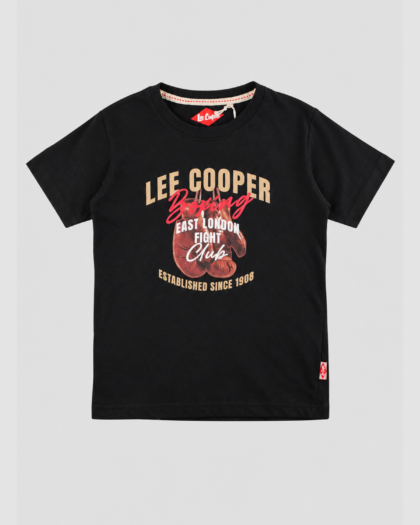 T-shirt garçon noir Boxing Club – Lee Cooper (4 à 14 ans) — vue principale