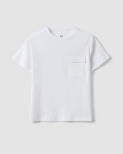 T-shirt blanc garçon OVS avec poche poitrine (3–4, 4–5, 5–6, 6–7, 8–9 et 9–10 ans)