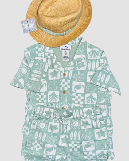 Ensemble garçon chemise, short et chapeau 3 pièces – Tommy Bahama (6 et 8 ans) – principale