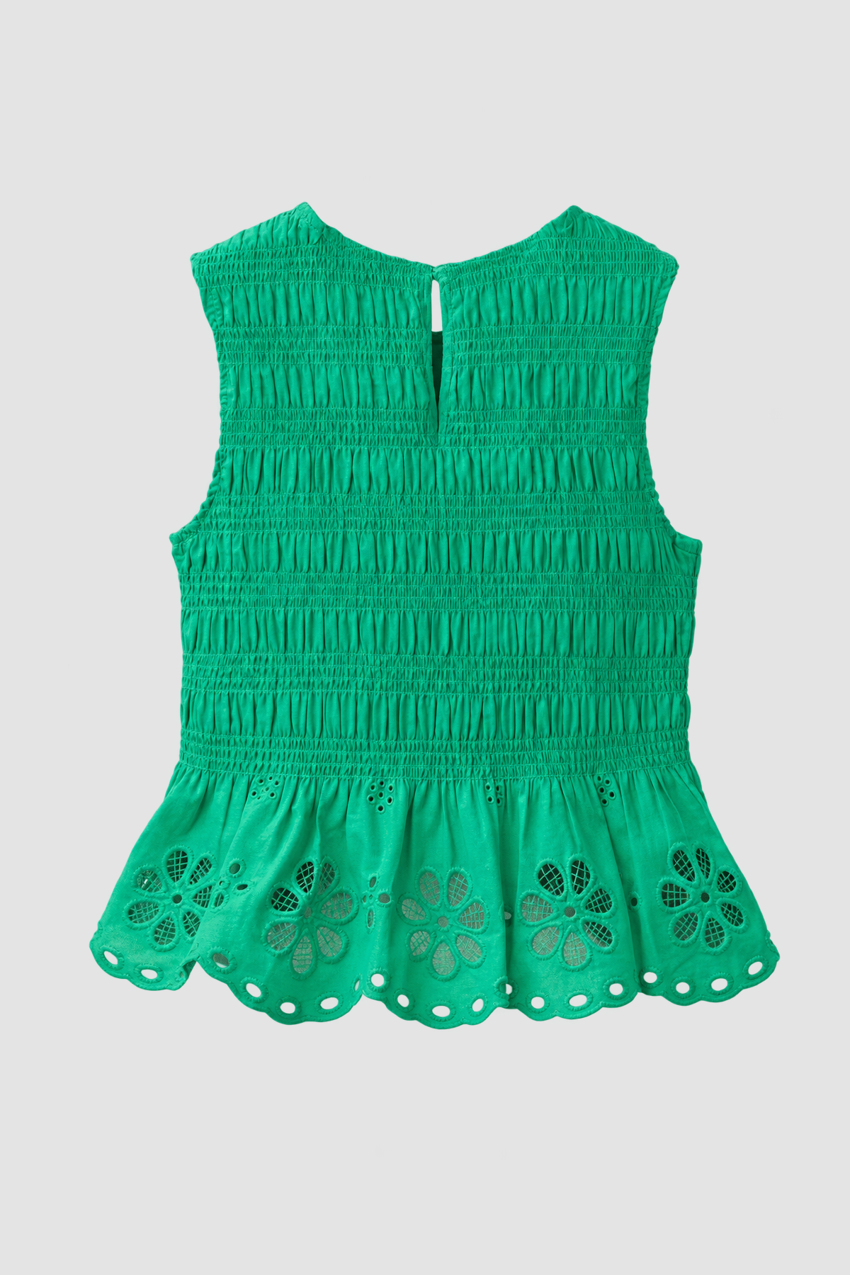 Haut fille vert à smocks et broderie florale – Zara (9, 10 et 11 ans) – vue 1