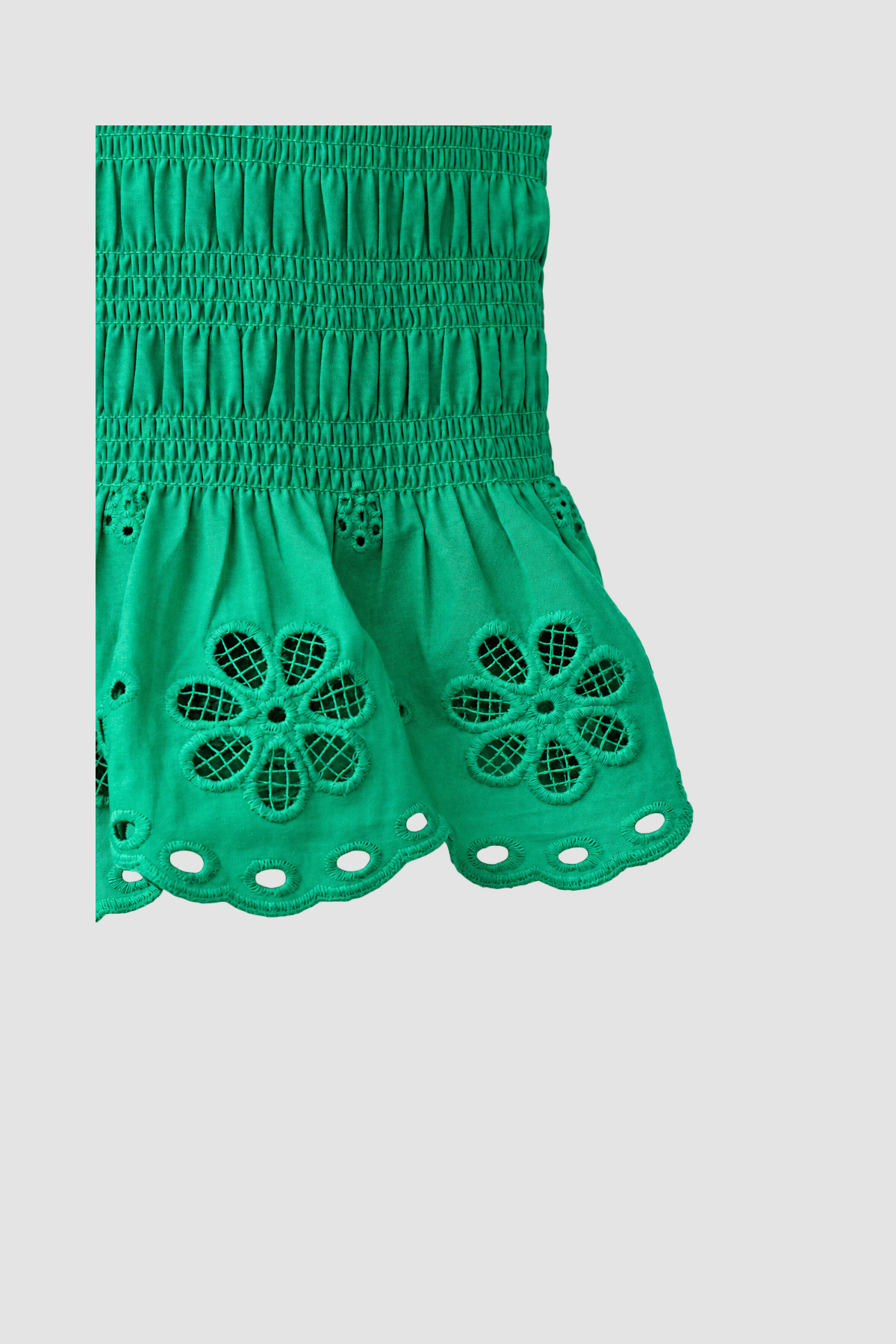 Haut fille vert à smocks et broderie florale – Zara (9, 10 et 11 ans) – vue 2